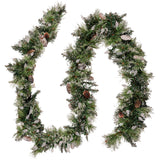 Christabelle 2.7m Christmas Garland with LED Lights Glittery Snow Bristle Tree Decoration Ornament