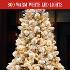2.3m 229cm Snowy Bedford Christmas Tree 1012 tips 800 LED Lights