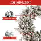 Christabelle Large 1.2m Christmas Wreath Snowy Dorchester with LED Lights Front Door Decoration Ornament
