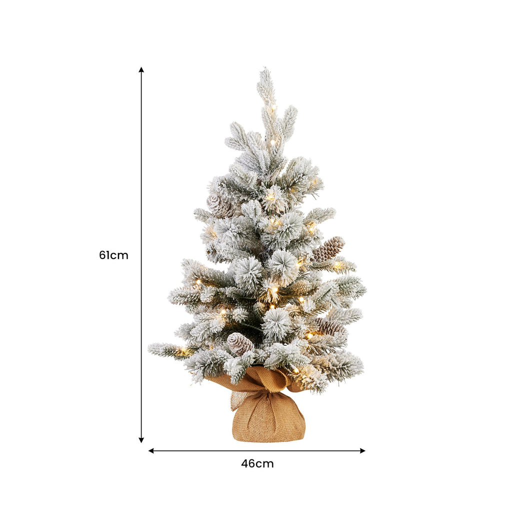 61cm National Tree Company Snowy Dorchester Table top Pre-Lit Christmas Tree