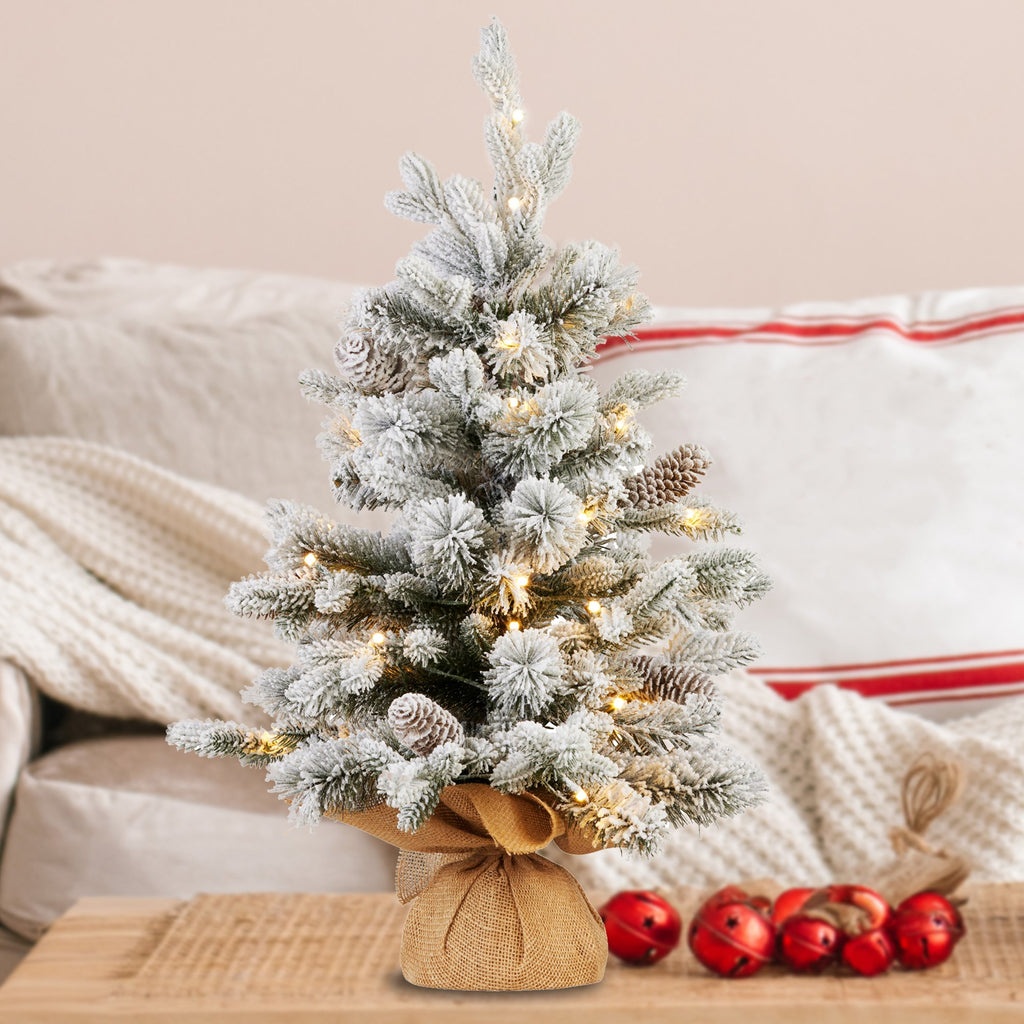 61cm National Tree Company Snowy Dorchester Table top Pre-Lit Christmas Tree