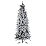 Christabelle Snowy Dorchester Pencil 7.5ft Christmas Tree Pine Cones Twinkling MultiFunctional White LED Lights