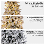 Christabelle Snowy Dorchester Pencil 7.5ft Christmas Tree Pine Cones Twinkling MultiFunctional White LED Lights