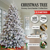 2.3M Christmas Tree with Twinkle Lights- Snowy Dorchester