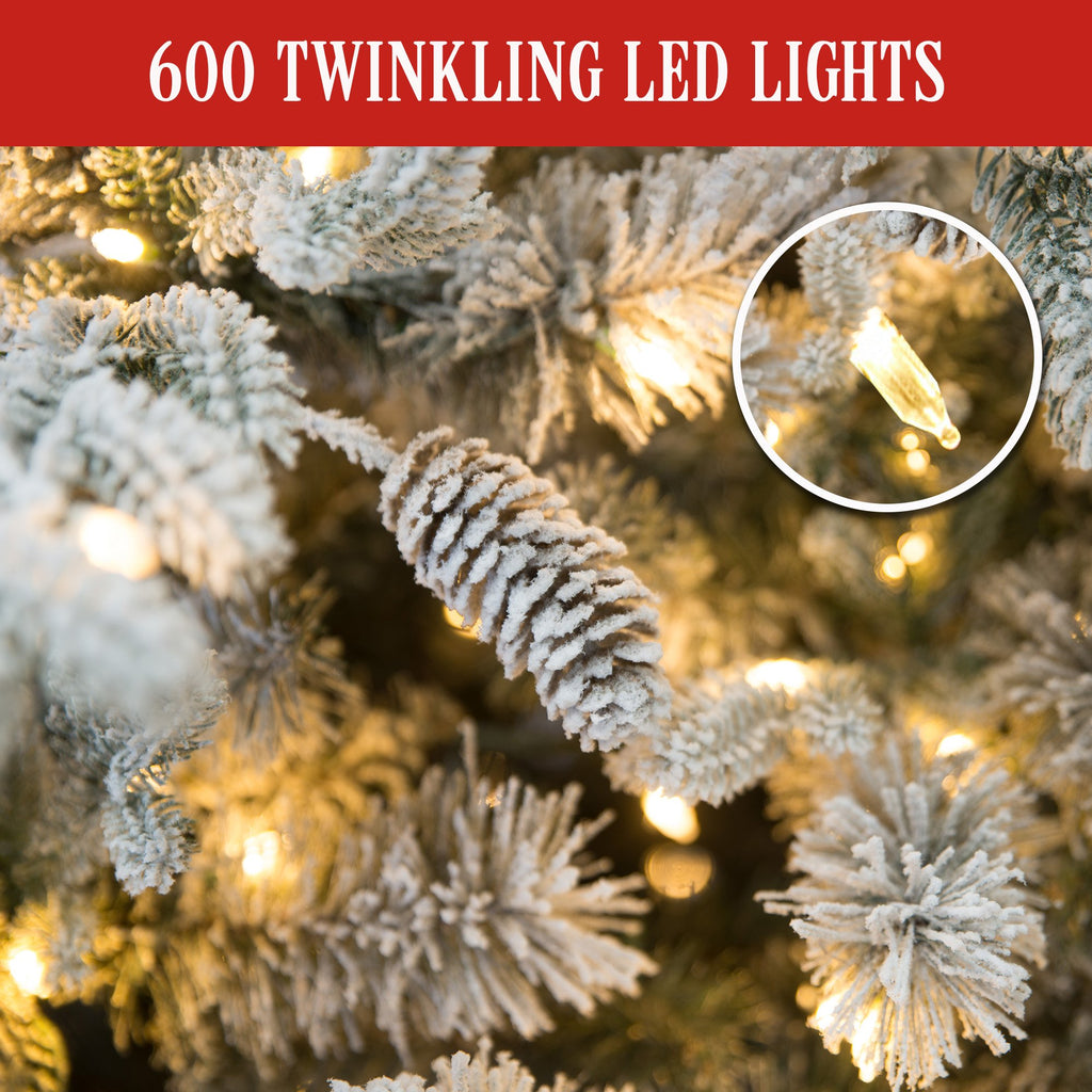 2.3M Christmas Tree with Twinkle Lights- Snowy Dorchester