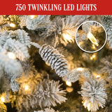 2.7M Christmas Tree with Twinkle Lights- Snowy Dorchester