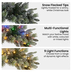 Christabelle 61cm Christmas Wreath Snowy Stamford Spruce with Coloured LED Lights Front Door Decoration Ornament