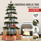 Christabelle 2.3m Christmas Display Tree with 5 Shelves & Foliage