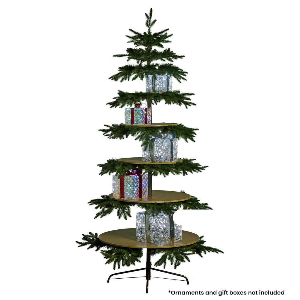 Christabelle 2.3m Christmas Display Tree with 5 Shelves & Foliage