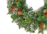 Christabelle Christmas Wreath with Lights- 61cm Wintry Pine