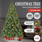 2.3M Christmas Tree with Twinkle Lights- Wintry Pine
