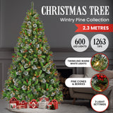 2.3M Christmas Tree with Twinkle Lights- Wintry Pine
