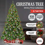 2.7M Christmas Tree with Twinkle Lights Wintry Pine