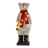 Christabelle Large 1.1m Musical Animated LED White Christmas Bear Decoration Light-Up Lantern Ornament