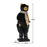 Christabelle Large 1.1m Musical Animated LED Black Christmas Bear Decoration Ornament