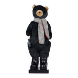 Christabelle Large 1.1m Musical Animated LED Black Christmas Bear Decoration Ornament