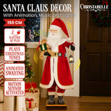 Christabelle Large 1.5m Musical Animated Santa Claus Christmas Decoration with Lantern Ornament
