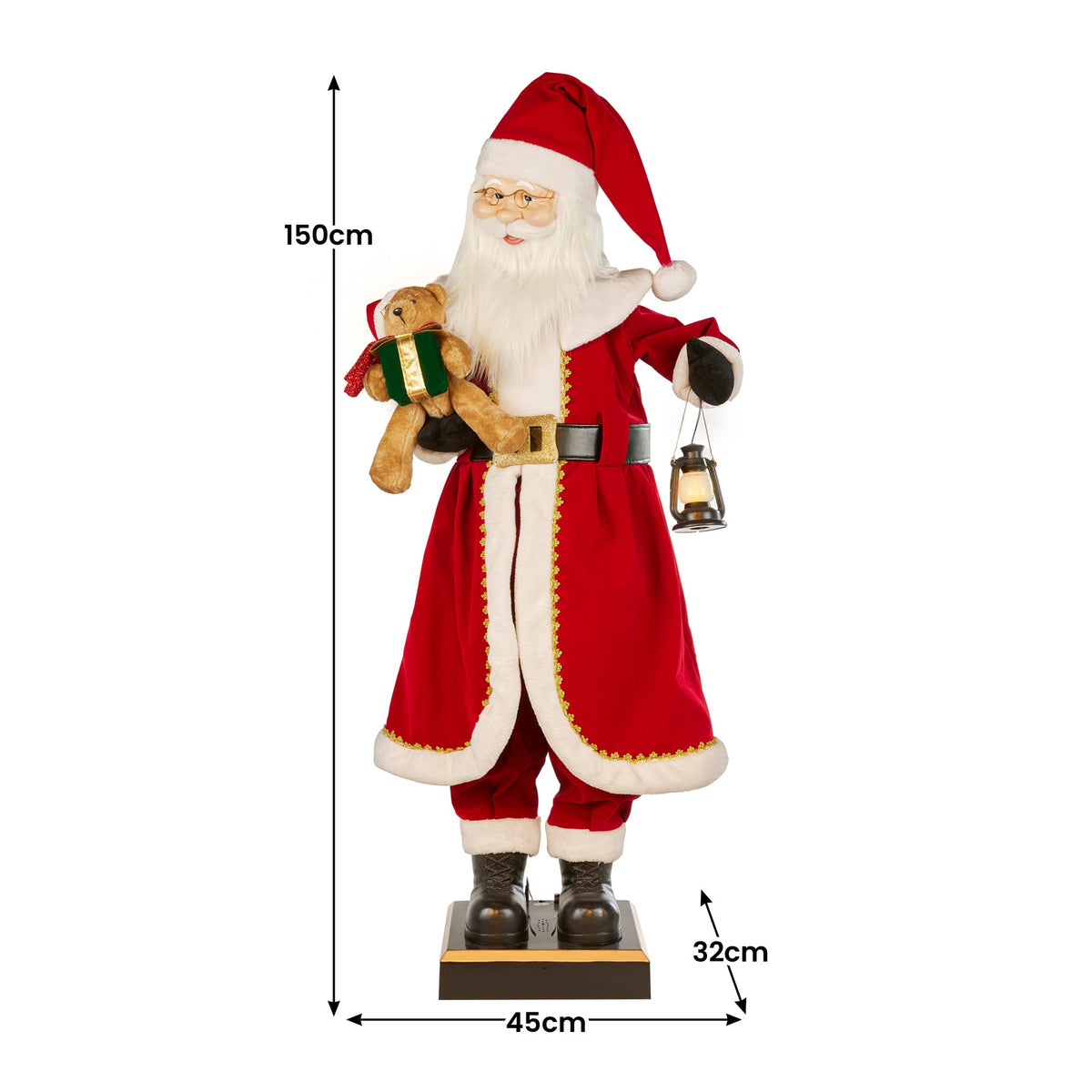 Christabelle Large 1.5m Musical Animated Santa Claus Christmas Decoration with Lantern Ornament