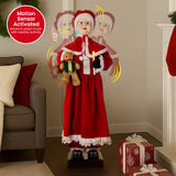 Christabelle Large 1.5m Musical Animated Mrs Claus Christmas Decoration with Candle Ornament