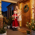 Christabelle Large 1.5m Musical Animated Mrs Claus Christmas Decoration with Candle Ornament