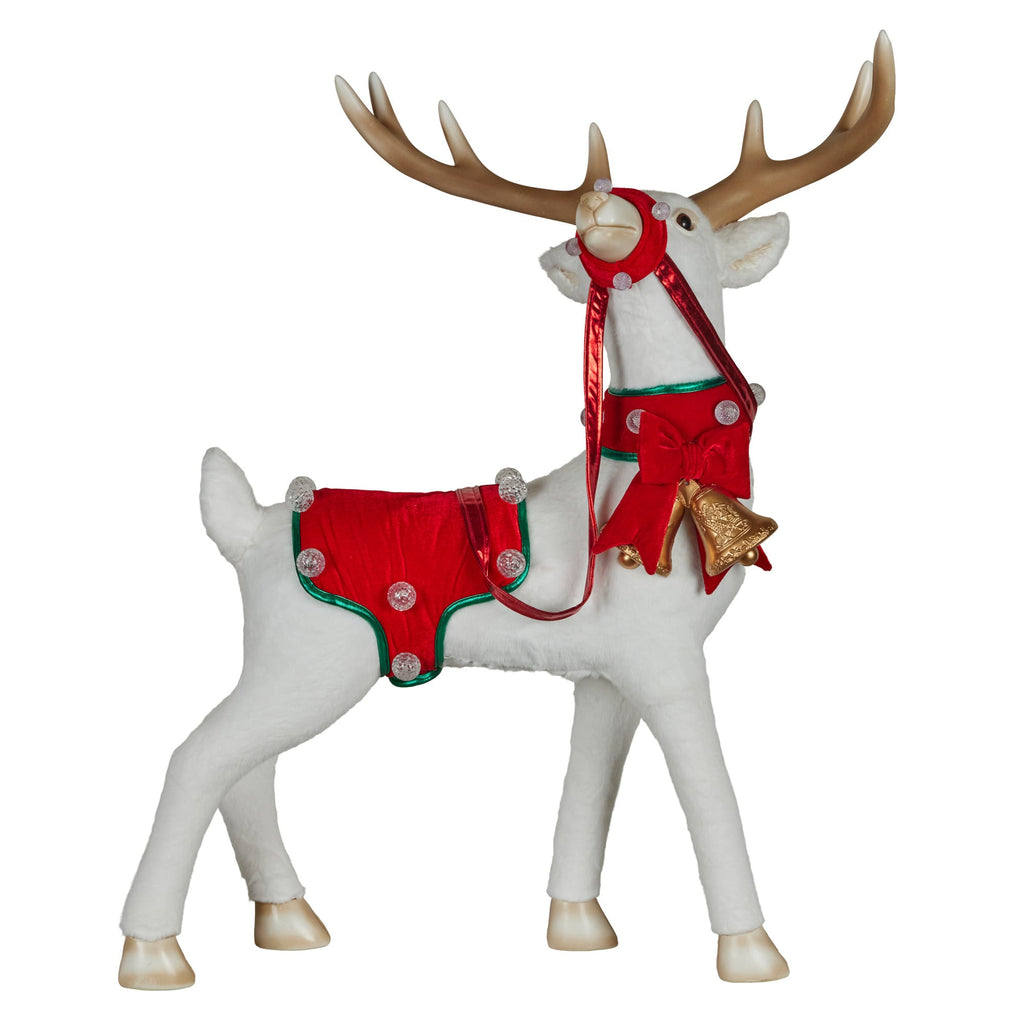 Christabelle 80cm White Reindeer Christmas Light Up Display Animated LED Lights Indoor Xmas Festive Decoration