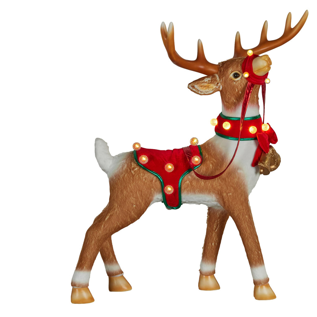 Christabelle 80cm Brown Reindeer Christmas Light Up Display Animated Warm White LED Indoor Xmas Festive Decoration