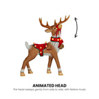 Christabelle 80cm Brown Reindeer Christmas Light Up Display Animated Warm White LED Indoor Xmas Festive Decoration