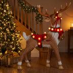 Christabelle 80cm Brown Reindeer Christmas Light Up Display Animated Warm White LED Indoor Xmas Festive Decoration