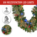 274cm Bristle Berry Multicolour Pre-Lit Christmas Garland