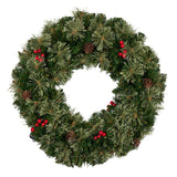 61cm Bristle Berry Christmas Wreath with Multi Functions Lights