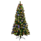 2.3m National Tree Company Bristle Berry Multicolour Pre-Lit Christmas Tree with 1116 Tips