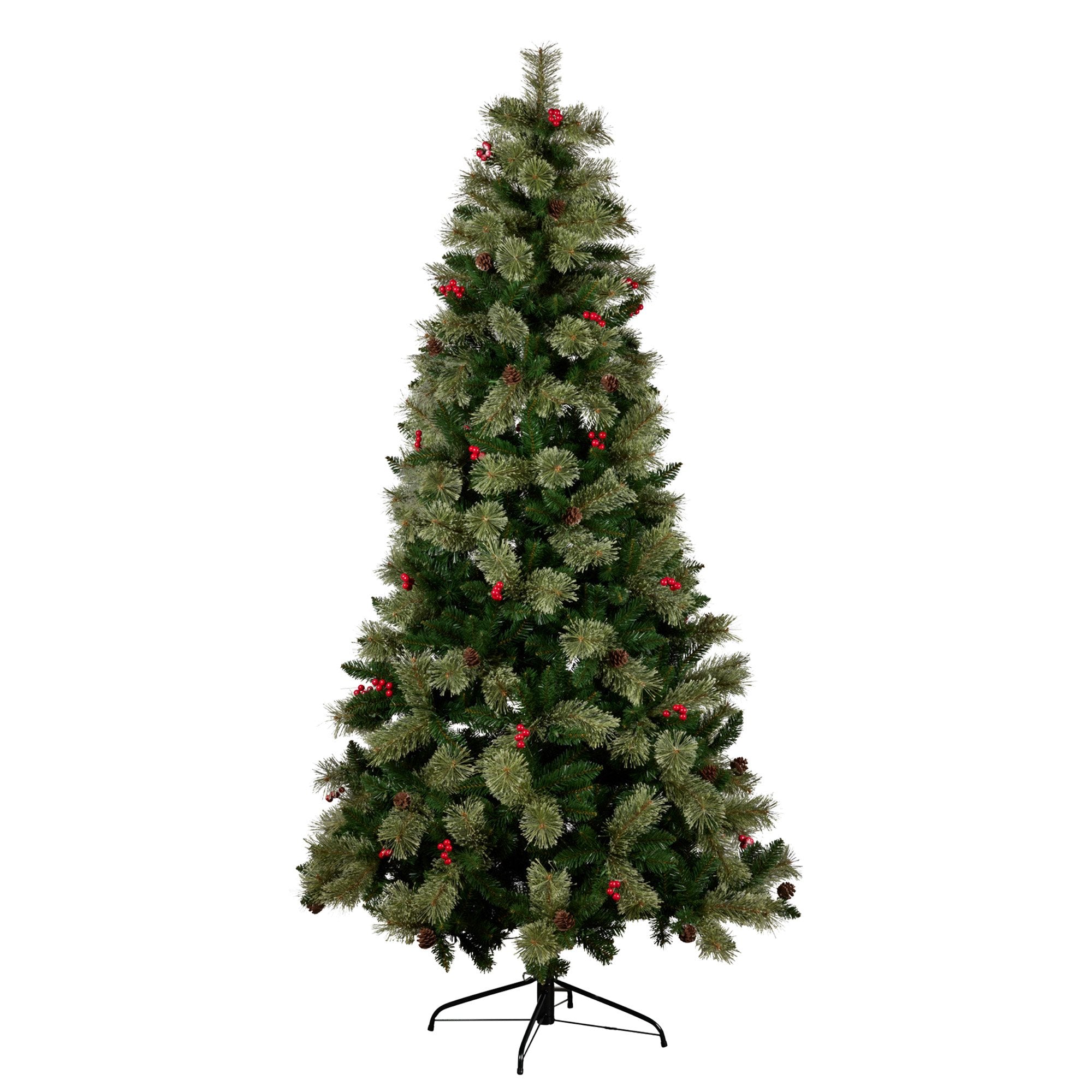 2.3m National Tree Company Bristle Berry Multicolour Pre-Lit Christmas Tree with 1116 Tips