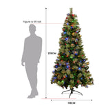 2.3m National Tree Company Bristle Berry Multicolour Pre-Lit Christmas Tree with 1116 Tips