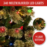 2.3m National Tree Company Bristle Berry Multicolour Pre-Lit Christmas Tree with 1116 Tips