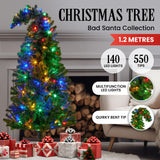 1.2m Bad Santa Curved Multicolour Pre-Lit Christmas Tree