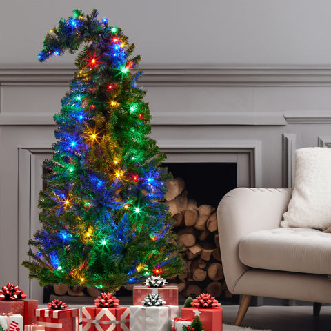 1.2m Bad Santa Curved Multicolour Pre-Lit Christmas Tree