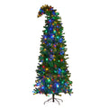 2.3m Bad Santa Curved Multicolour Pre-Lit Christmas Tree