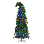 2.3m Bad Santa Curved Multicolour Pre-Lit Christmas Tree