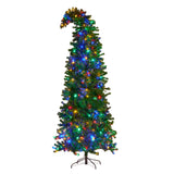 2.3m Bad Santa Curved Multicolour Pre-Lit Christmas Tree