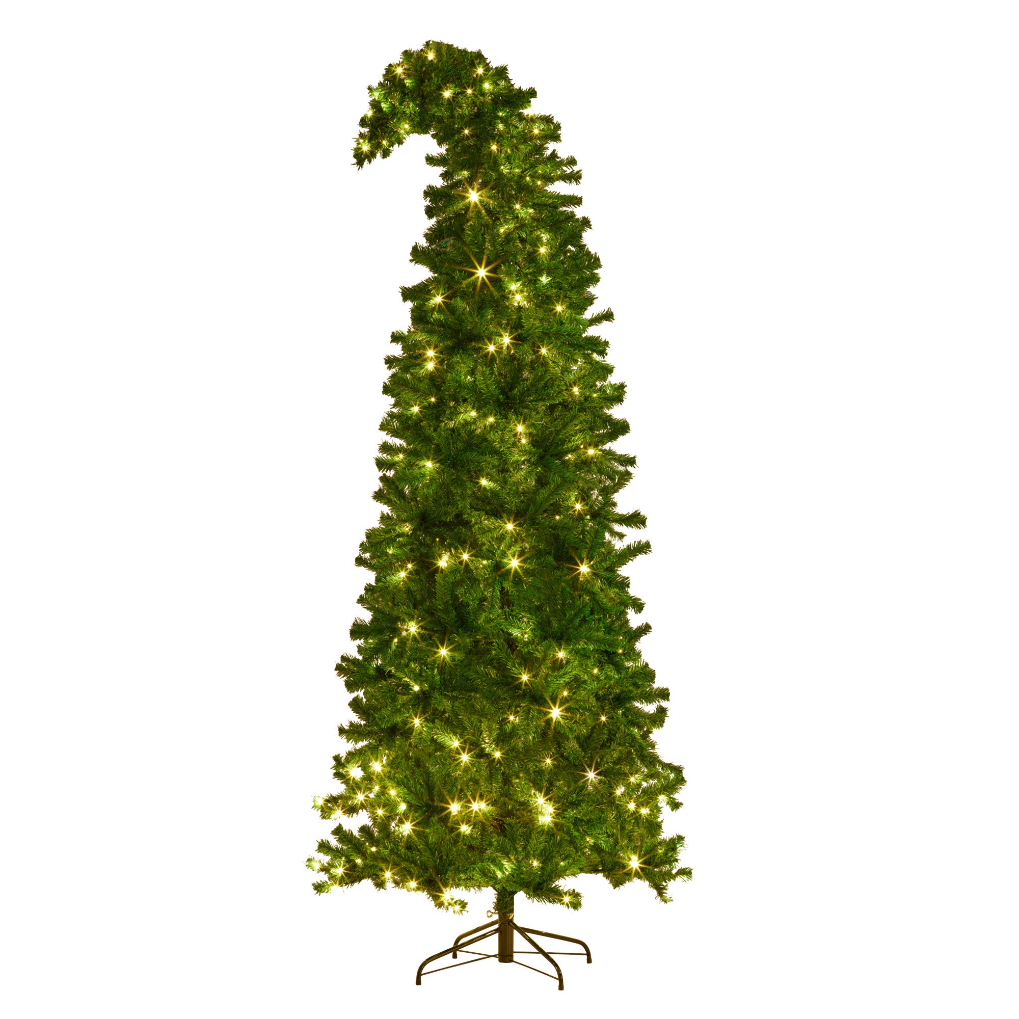 2.3m Bad Santa Curved Multicolour Pre-Lit Christmas Tree