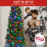 2.3m Bad Santa Curved Multicolour Pre-Lit Christmas Tree