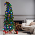 2.3m Bad Santa Curved Multicolour Pre-Lit Christmas Tree