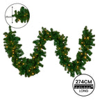 Christabelle 2.7m Christmas Garland with LED Lights Chadwick Tree Decoration Ornament