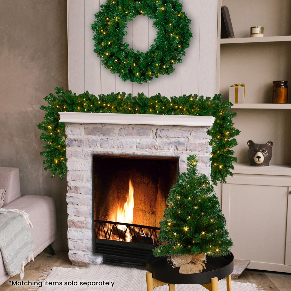 Christabelle 61cm Christmas Tree Chadwick Green Pre-Lit LED Lights Tabletop Mini Small
