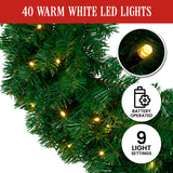 Chadwick Green Pre-Lit Christmas Wreath - 61cm