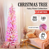 1.8m Candy Floss Pink Pre-Lit Multicolour Slim Christmas Tree
