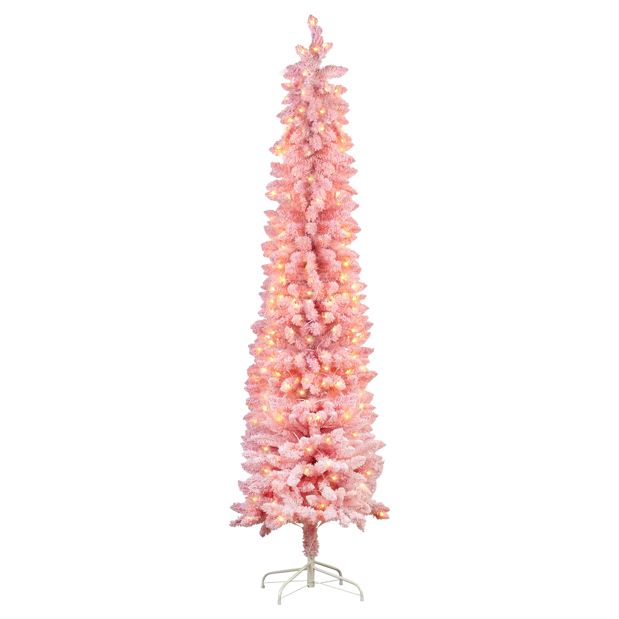1.8m Candy Floss Pink Pre-Lit Multicolour Slim Christmas Tree