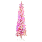 1.8m Candy Floss Pink Pre-Lit Multicolour Slim Christmas Tree