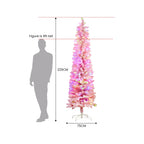2.3m Candy Floss Pink Pre-Lit Multicolour Slim Christmas Tree