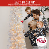 1.8m Candy Floss White Pre-Lit Multicolour Slim Christmas Tree